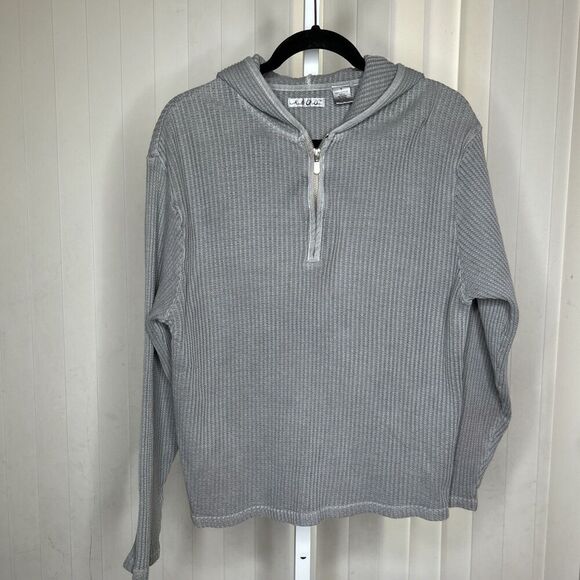 Mod-O-Doc Vintage Hoodie Top Waffle Thermal Half Zipp Long Sleeves Size 1 - Picture 1 of 7